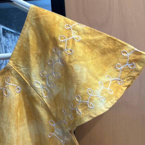 Boho tie dye long summer dress with embroidery - Picture 3 of 9